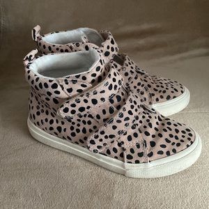 Toddler sneaker beige/peachy pink leopard print